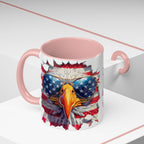 American Bald Eagle Accent Coffee Mug with Stars & Stripes