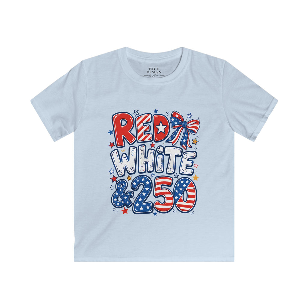 Kids Patriotic Fourth of July Shirt - Red White & 250 Tee