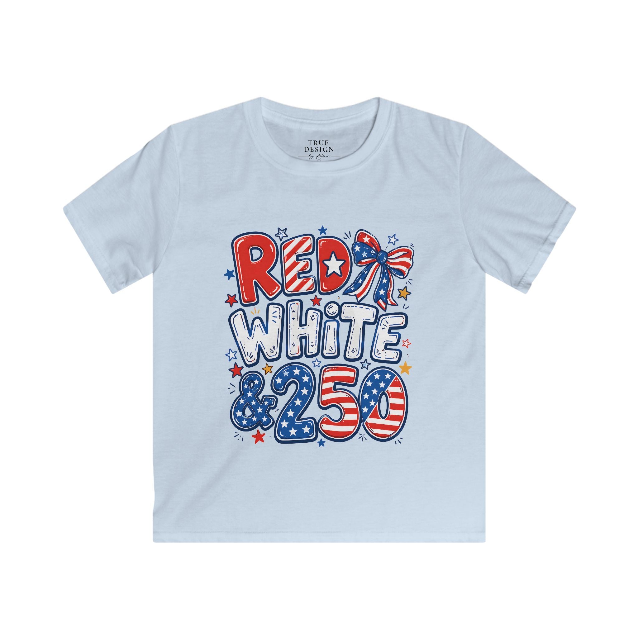 Kids Patriotic Fourth of July Shirt - Red White & 250 Tee