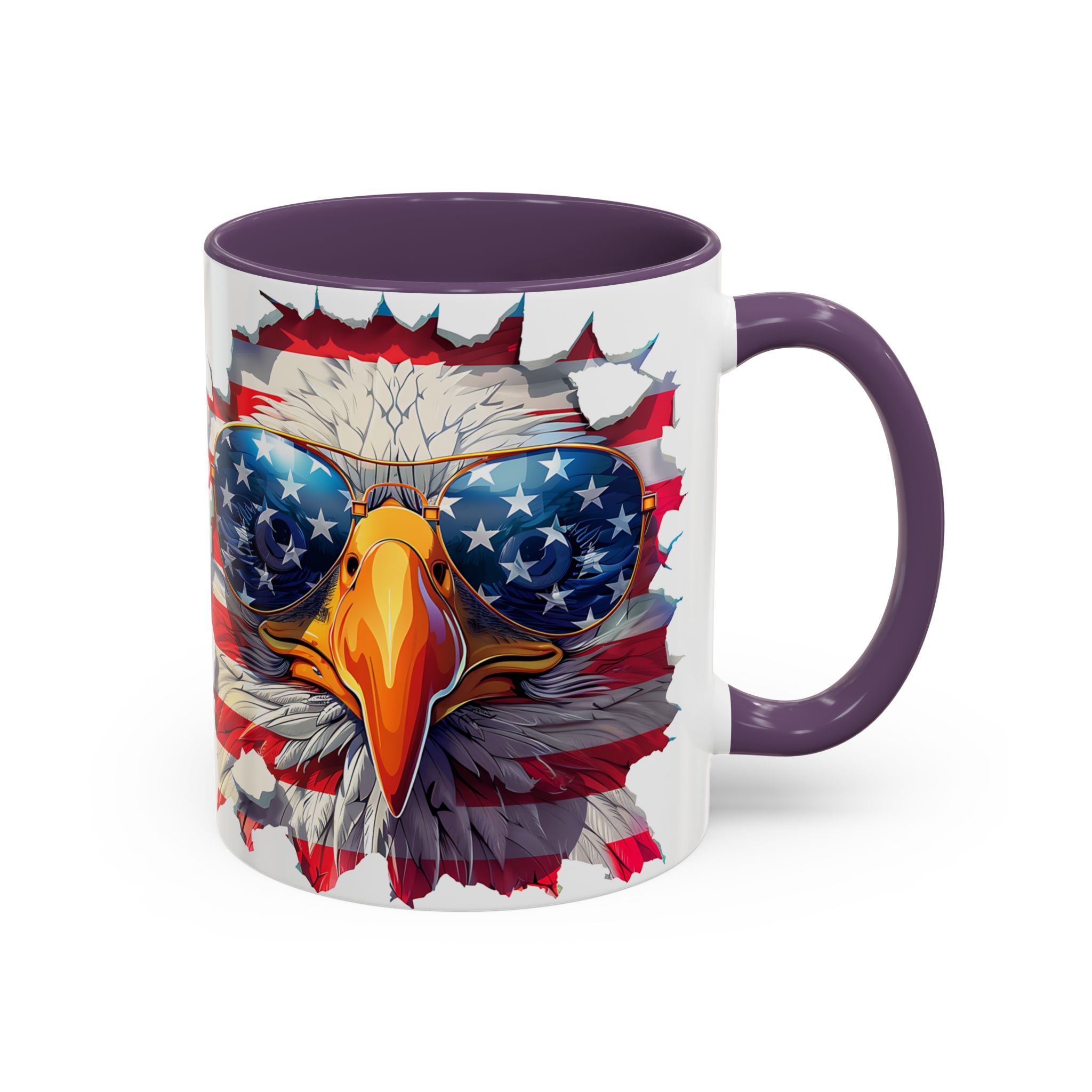 American Bald Eagle Accent Coffee Mug with Stars & Stripes