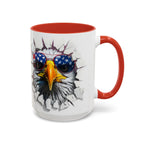American Eagle Coffee Mug with USA Flag Accent Design
