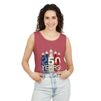50 Years American Flag Castle Tank Top for Celebratory Wear