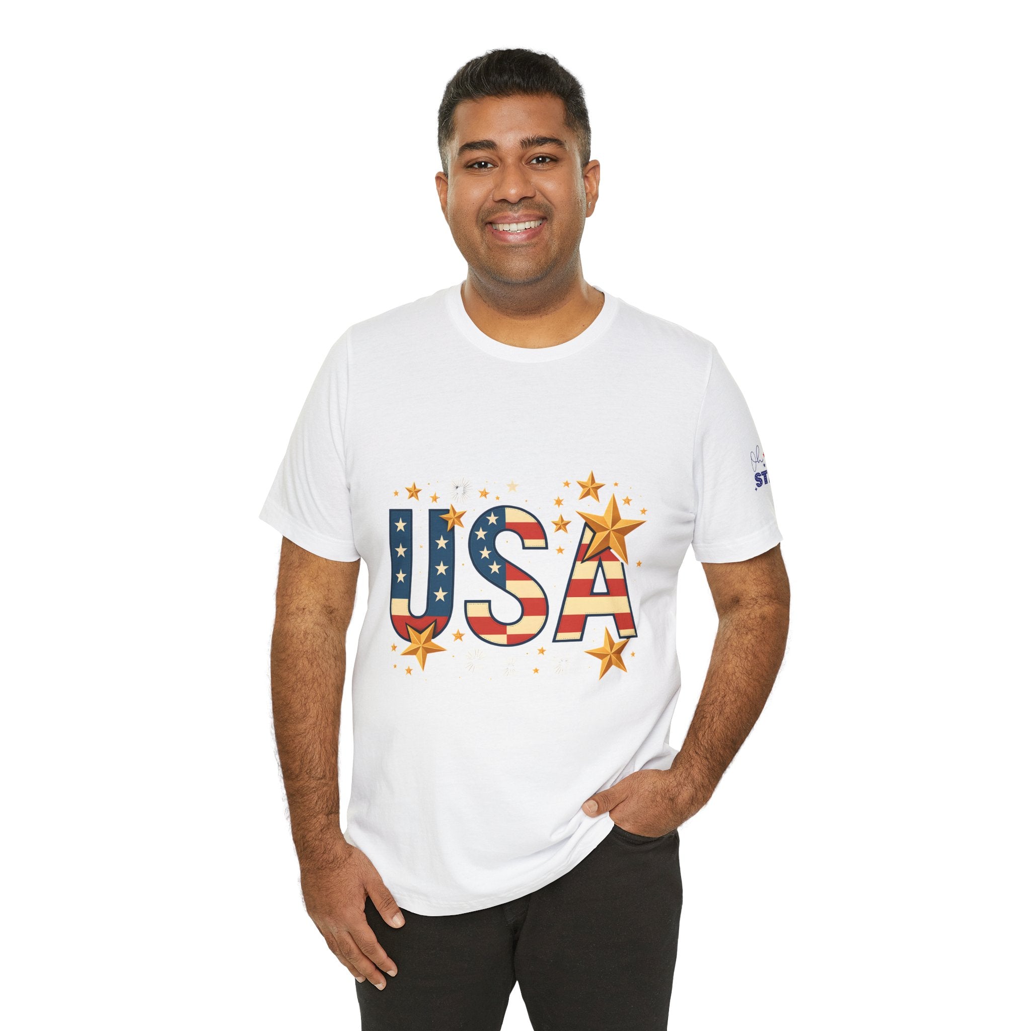USA Flag Stars T-Shirt — Patriotic American Independence Day Tee