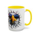 American Eagle Coffee Mug with USA Flag Accent Design