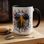 American Eagle Coffee Mug with USA Flag Accent Design
