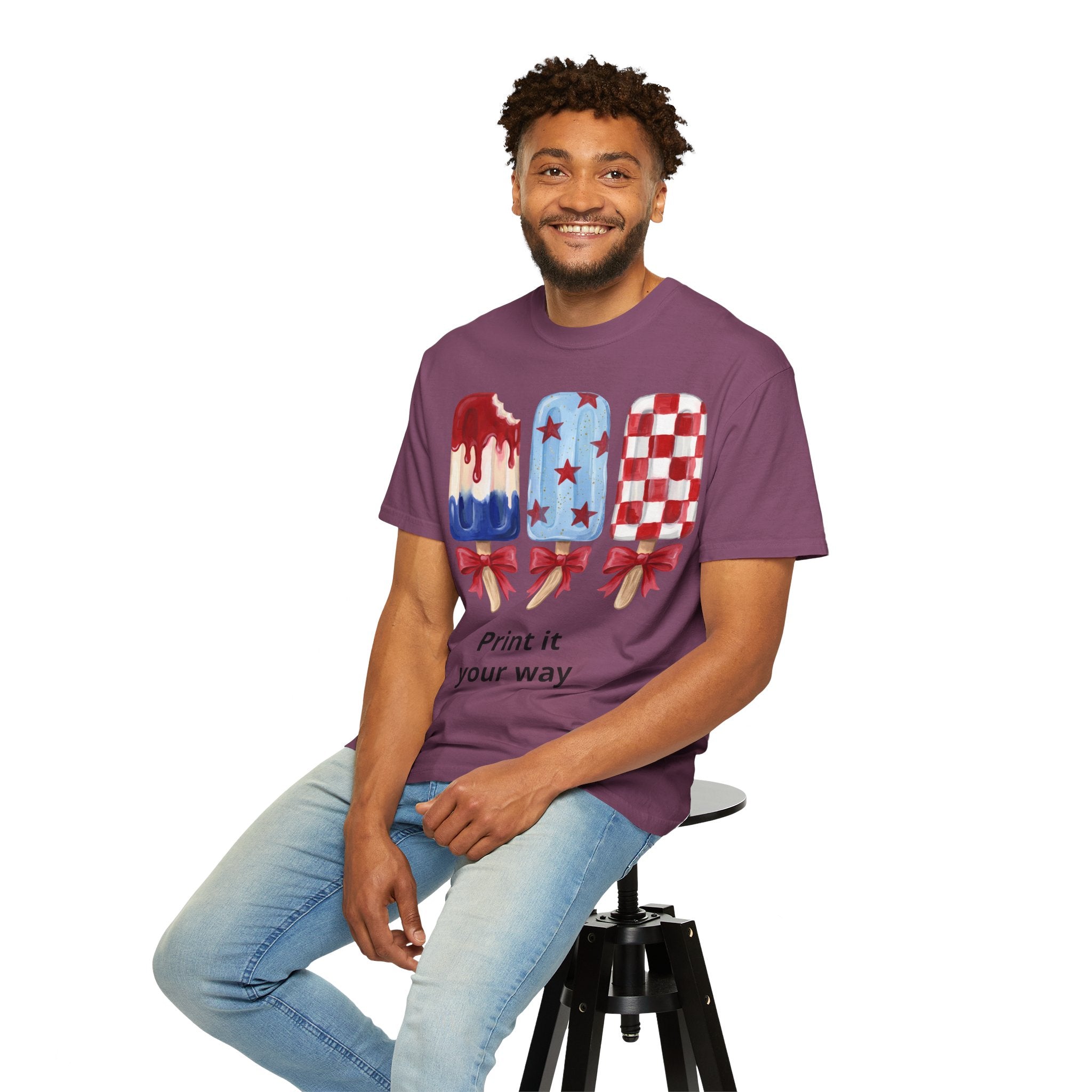 Patriotic Popsicle T-Shirt — Red, White & Blue Fourth of July Tee