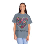 Floral Heart T-Shirt — Colorful Bouquet Heart Graphic (Print It Your Way)