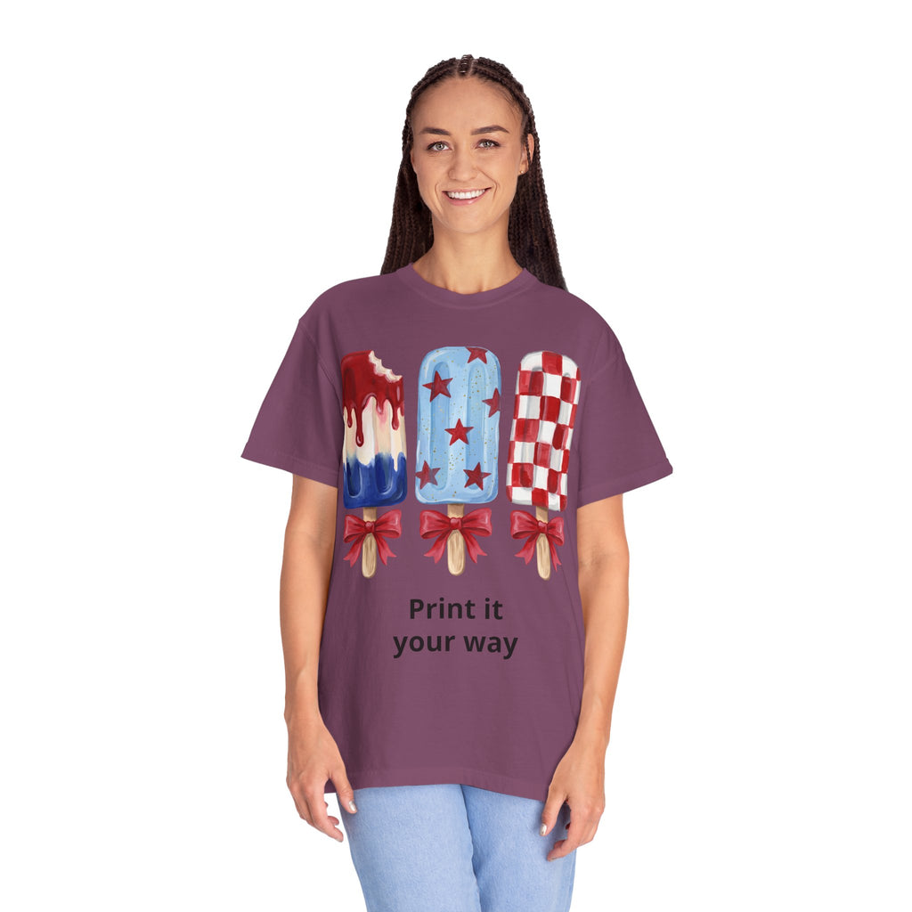 Patriotic Popsicle T-Shirt — Red, White & Blue Fourth of July Tee