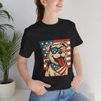 Dog's are Patriotic Too (American Flag, Funny 4th of July Shirt)