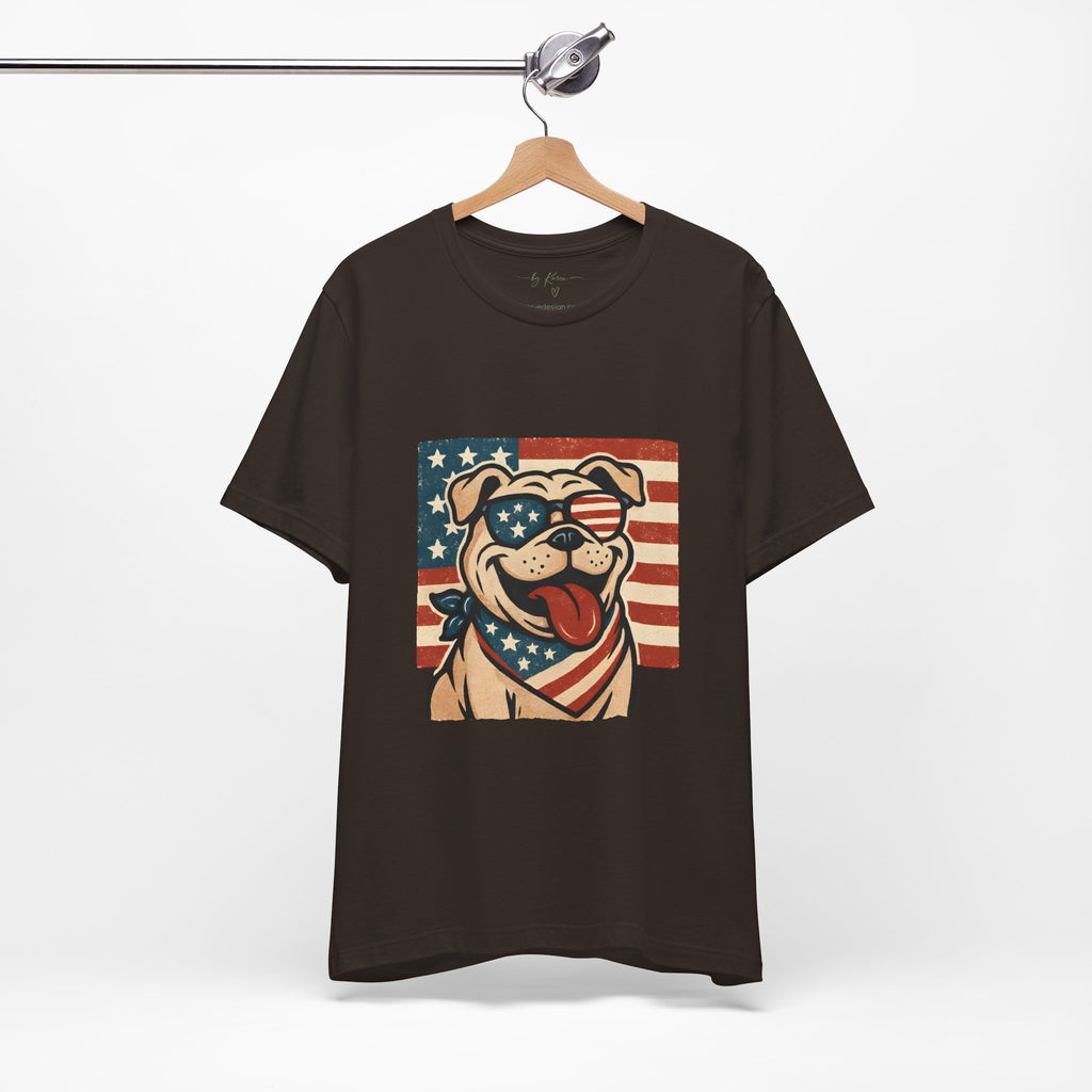 Dog's are Patriotic Too (American Flag, Funny 4th of July Shirt)