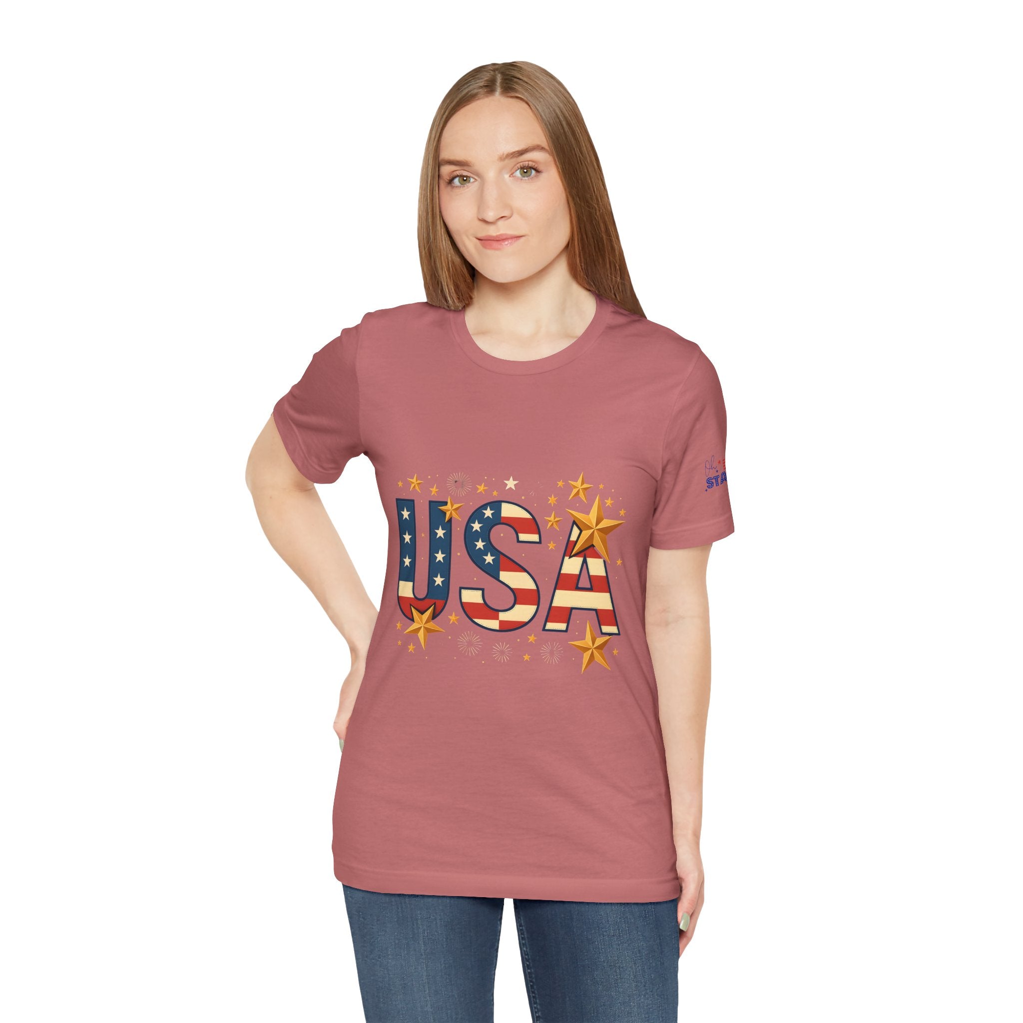 USA Flag Stars T-Shirt — Patriotic American Independence Day Tee