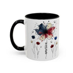Patriotic Anemone Accent Coffee Mug Classic Floral Design