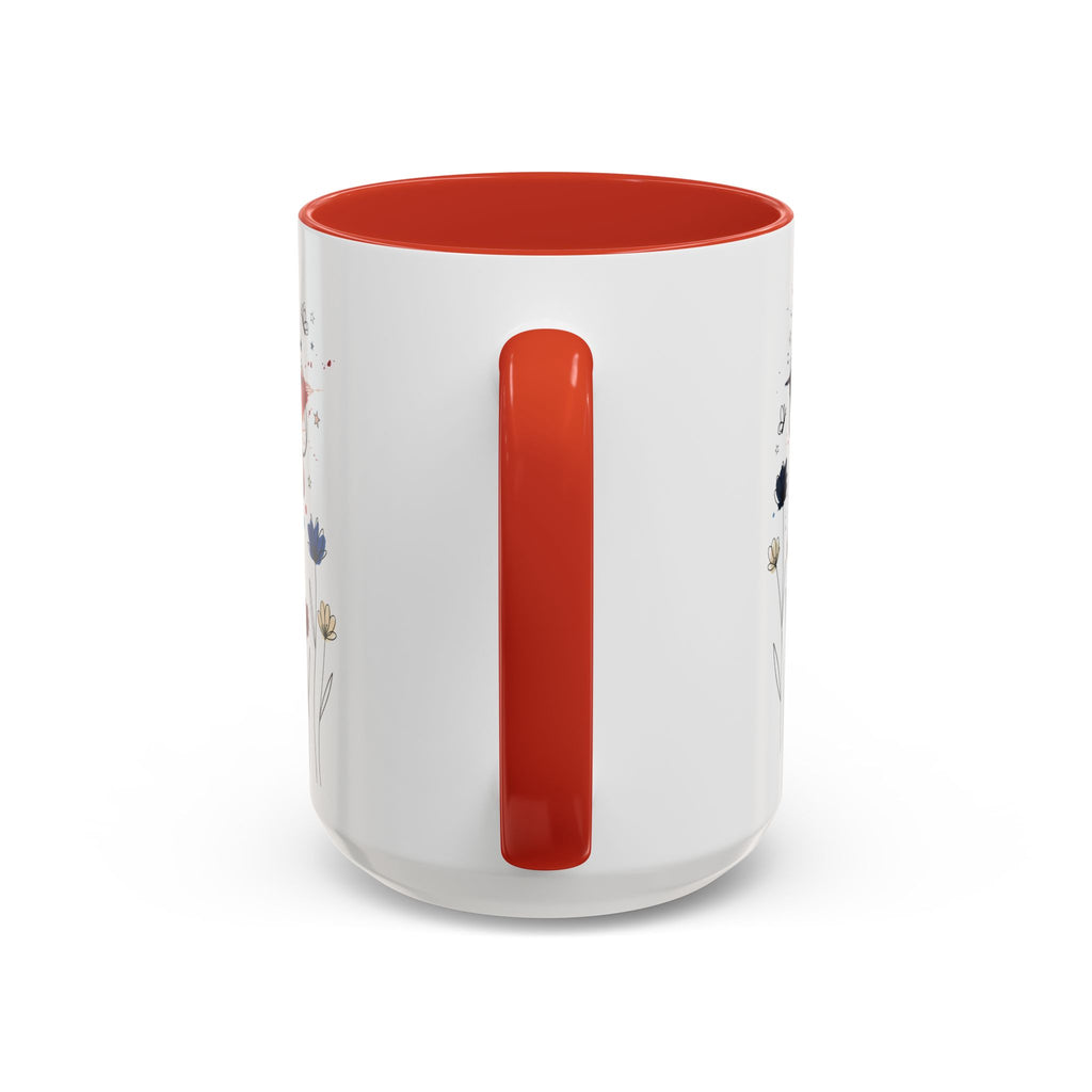 Patriotic Anemone Accent Coffee Mug Classic Floral Design