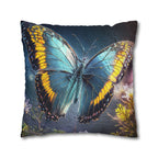 Blue and Yellow Butterfly Decorative Pillow Cover