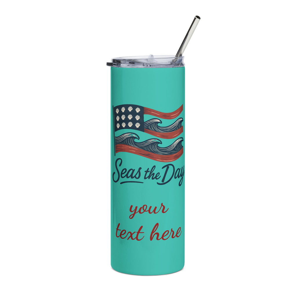 20oz Stainless Steel Tumbler - Seas the Day Design