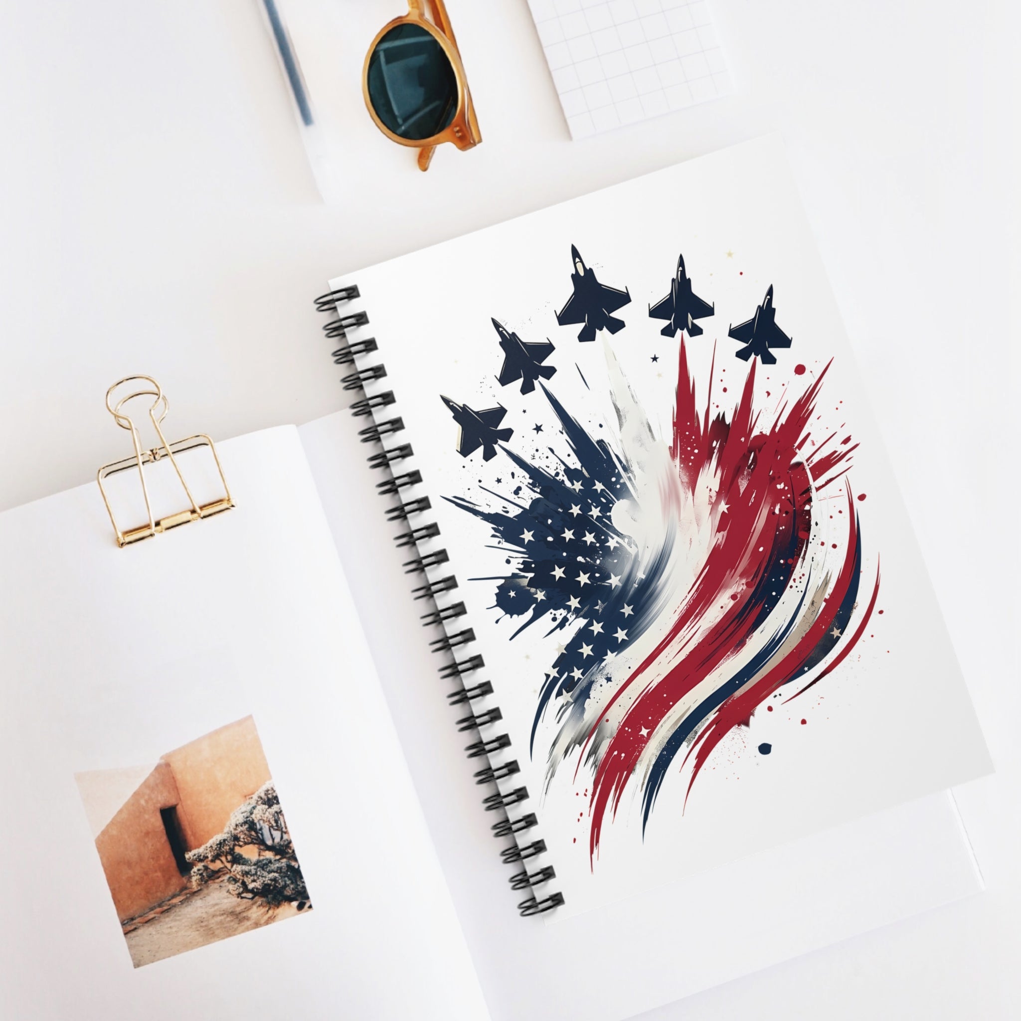 American Flag Brushstroke Spiral Notebook for Everyday Use