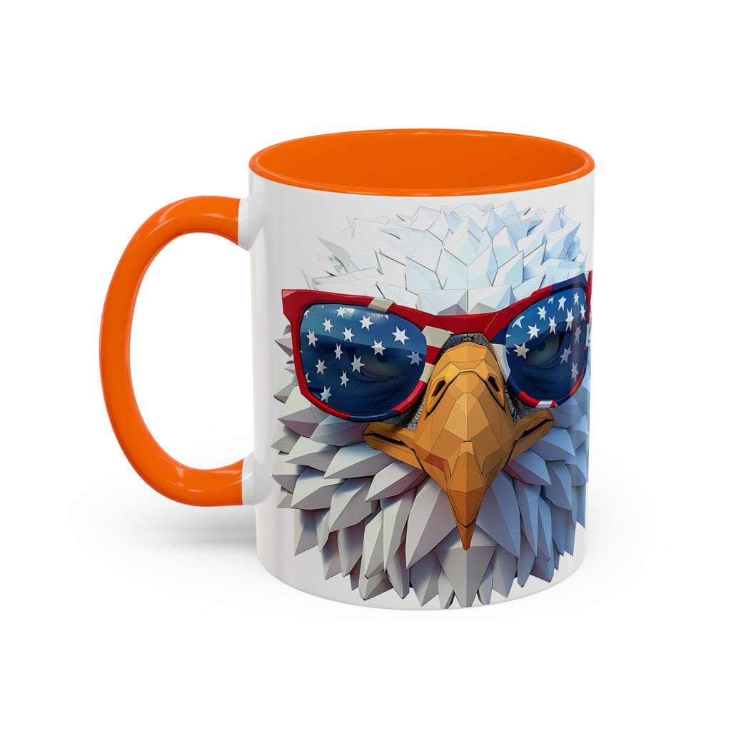 Patriotic Eagle Coffee Mug with American Flag Sunglasses