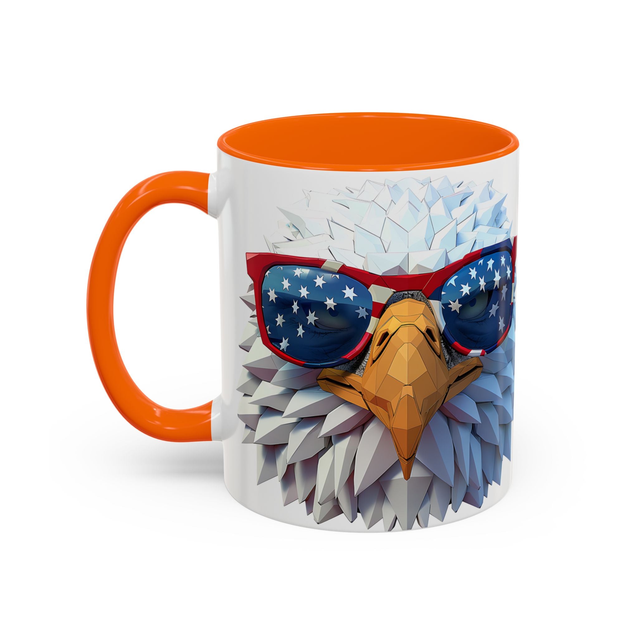 Patriotic Eagle Coffee Mug with American Flag Sunglasses