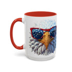 Patriotic Eagle Coffee Mug with American Flag Sunglasses