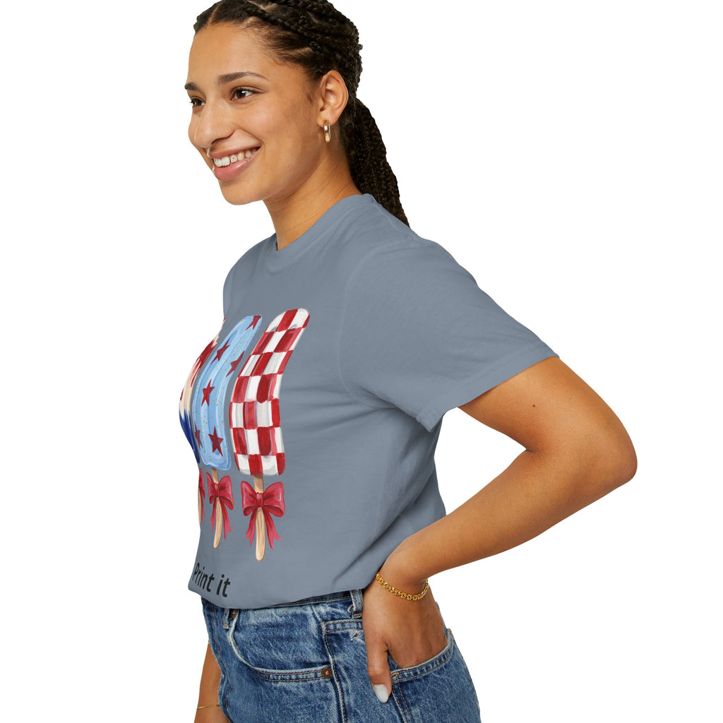 Patriotic Popsicle T-Shirt — Red, White & Blue Fourth of July Tee