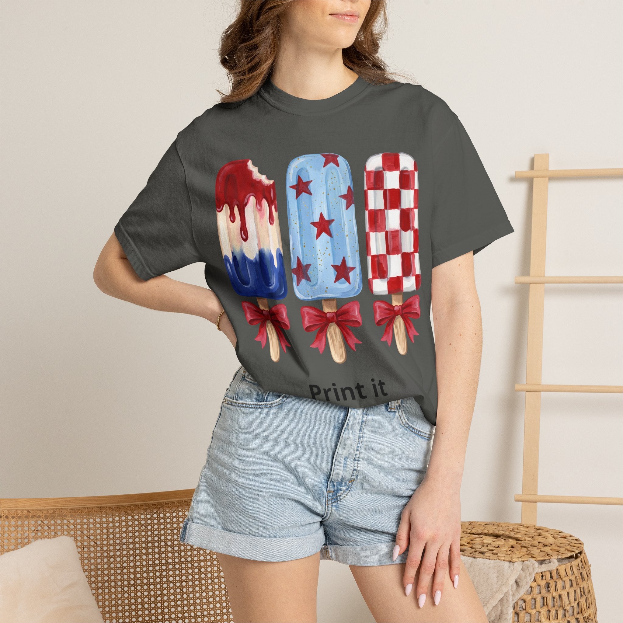 Patriotic Popsicle T-Shirt — Red, White & Blue Fourth of July Tee