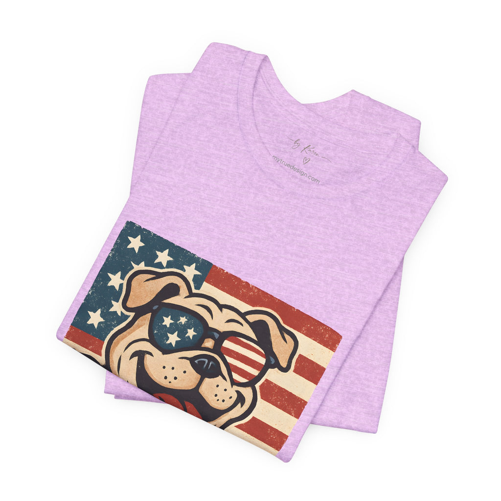 Dog's are Patriotic Too (American Flag, Funny 4th of July Shirt)