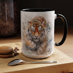 Tiger Watercolor Accent Coffee Mug – Artistic Wildlife Ceramic Mug (11/15oz)