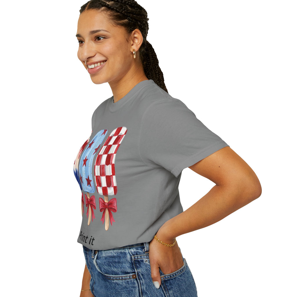 Patriotic Popsicle T-Shirt — Red, White & Blue Fourth of July Tee