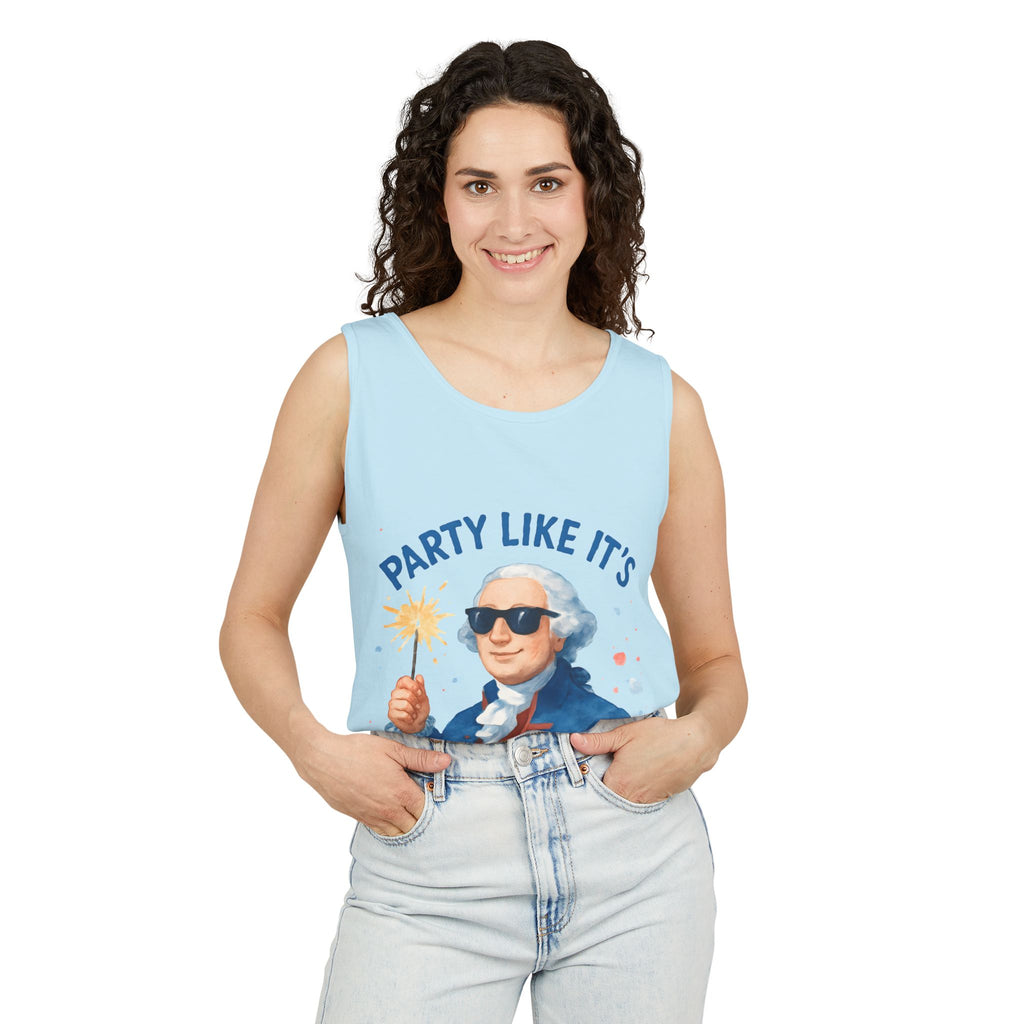 Party Like It's 1776 Tank Top — Patriotic George Washington Graphic