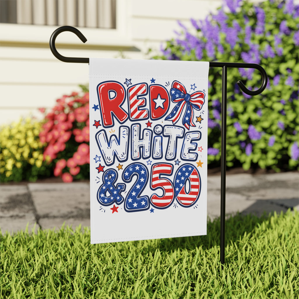 Patriotic Red White & 250 Garden Flag for Decor