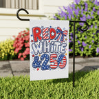 Patriotic Red White & 250 Garden Flag for Decor