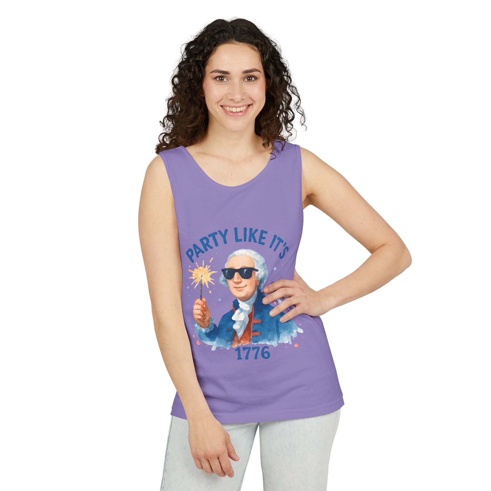 Party Like It's 1776 Tank Top — Patriotic George Washington Graphic