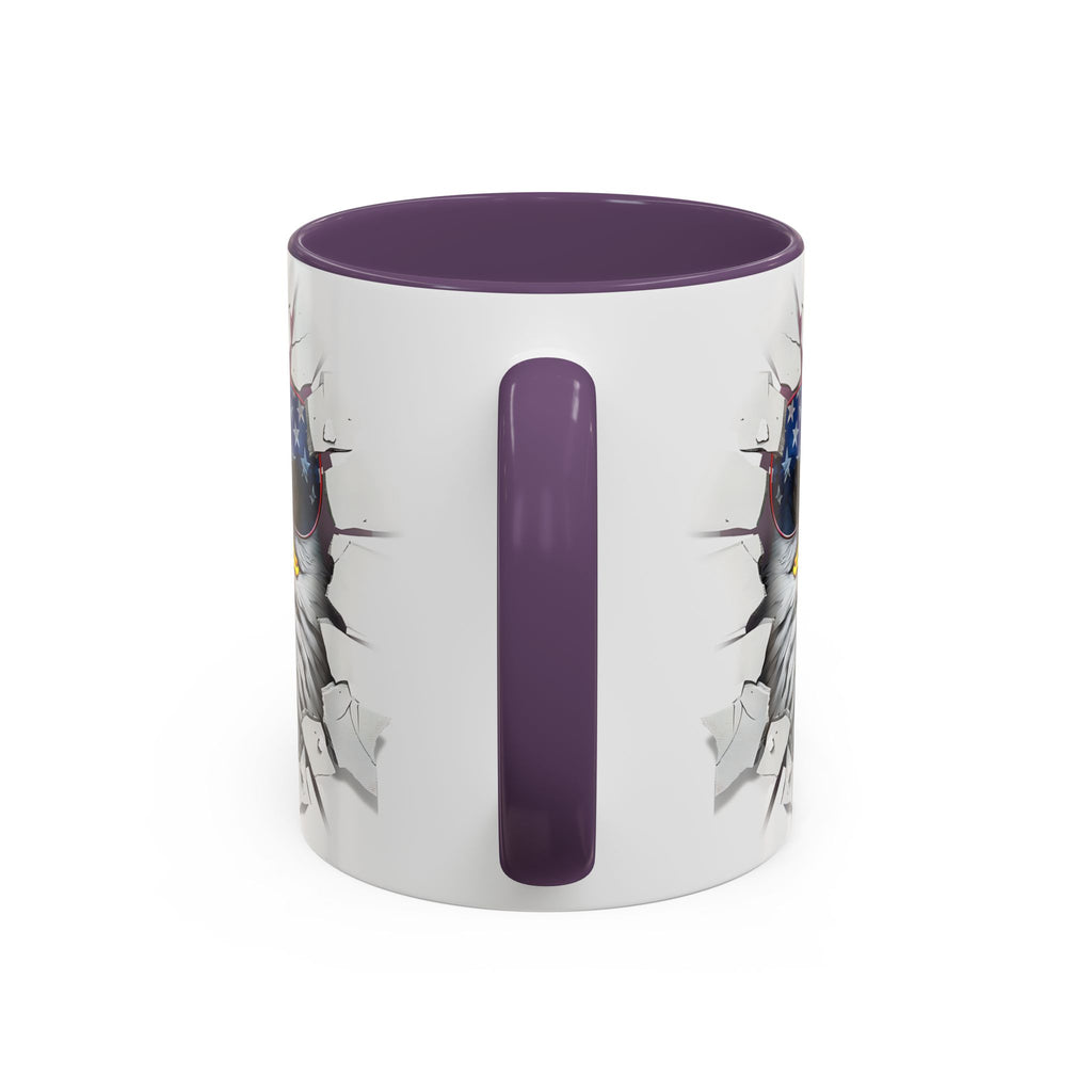 American Eagle Coffee Mug with USA Flag Accent Design