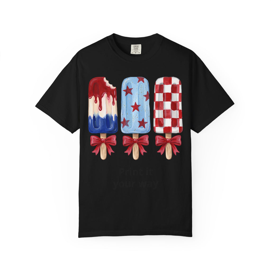 Patriotic Popsicle T-Shirt — Red, White & Blue Fourth of July Tee