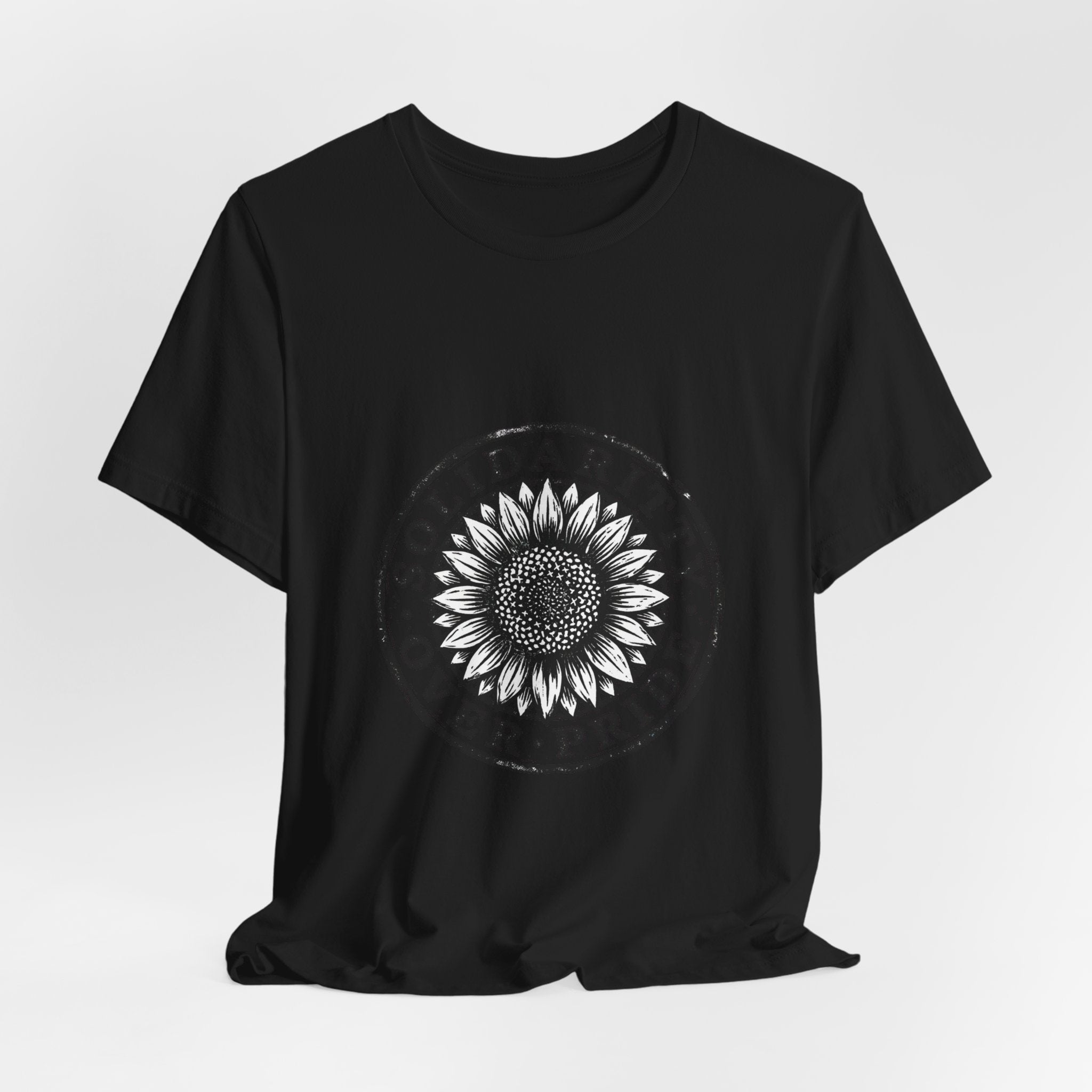 Solidarity Over Pride sunflower logo Tee | People Over Profit values-led apparel
