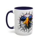 American Eagle Coffee Mug with USA Flag Accent Design