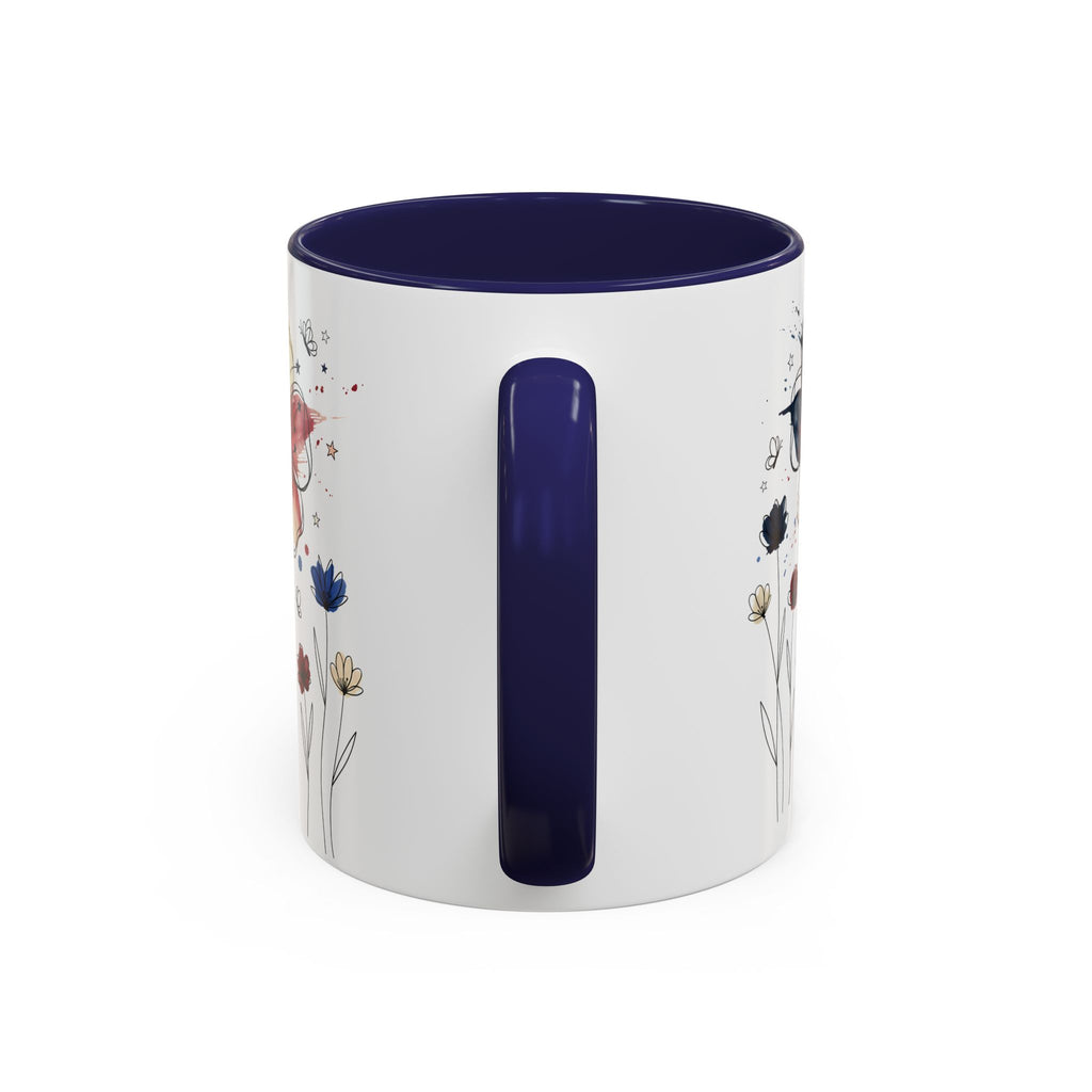 Patriotic Anemone Accent Coffee Mug Classic Floral Design
