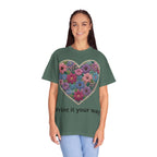 Floral Heart T-Shirt — Colorful Bouquet Heart Graphic (Print It Your Way)