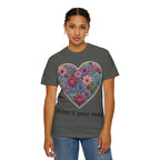 Floral Heart T-Shirt — Colorful Bouquet Heart Graphic (Print It Your Way)