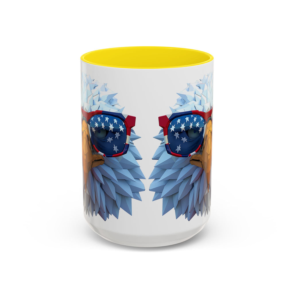 Patriotic Eagle Coffee Mug with American Flag Sunglasses