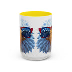Patriotic Eagle Coffee Mug with American Flag Sunglasses