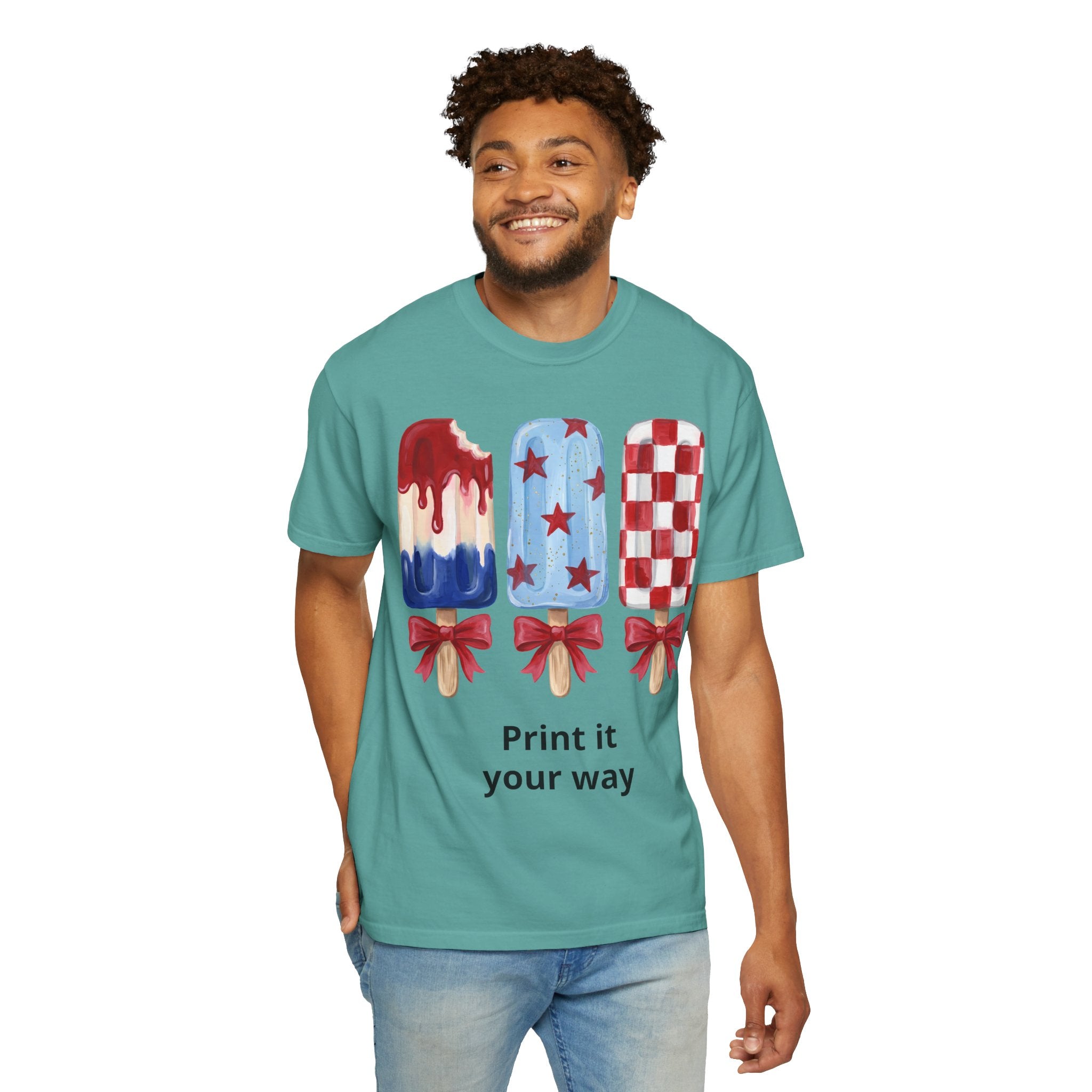 Patriotic Popsicle T-Shirt — Red, White & Blue Fourth of July Tee
