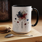 Patriotic Anemone Accent Coffee Mug Classic Floral Design