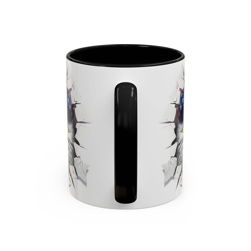 American Eagle Coffee Mug with USA Flag Accent Design