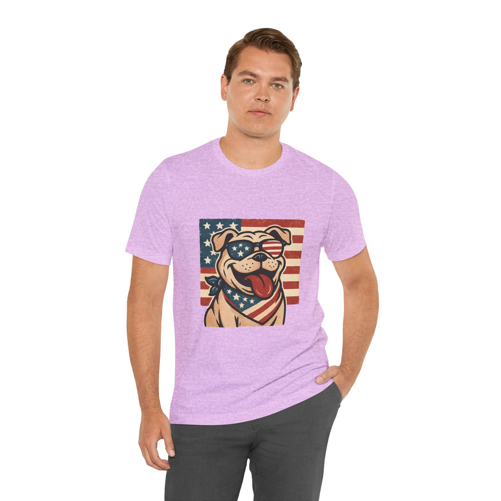 Dog's are Patriotic Too (American Flag, Funny 4th of July Shirt)