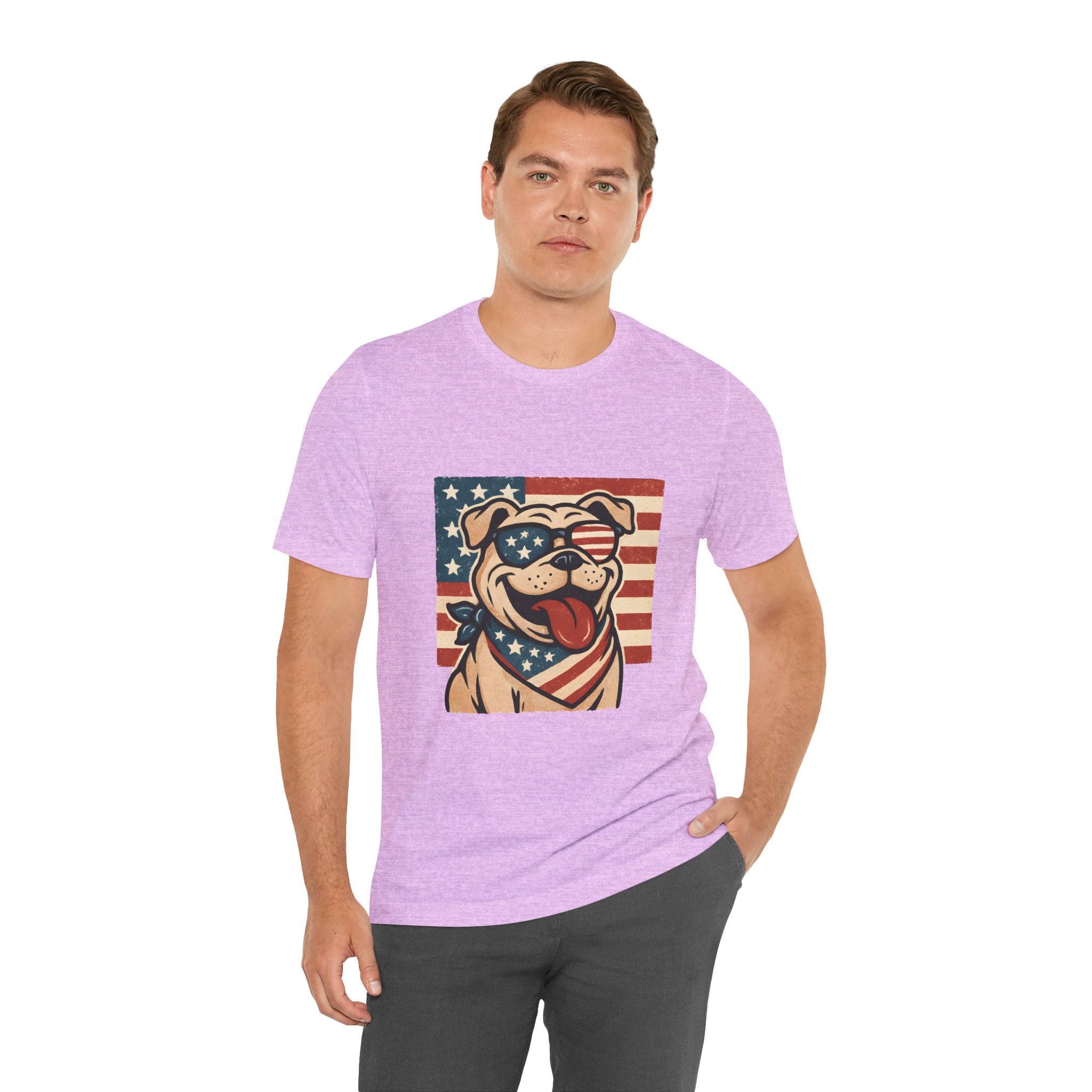 Dog's are Patriotic Too (American Flag, Funny 4th of July Shirt)
