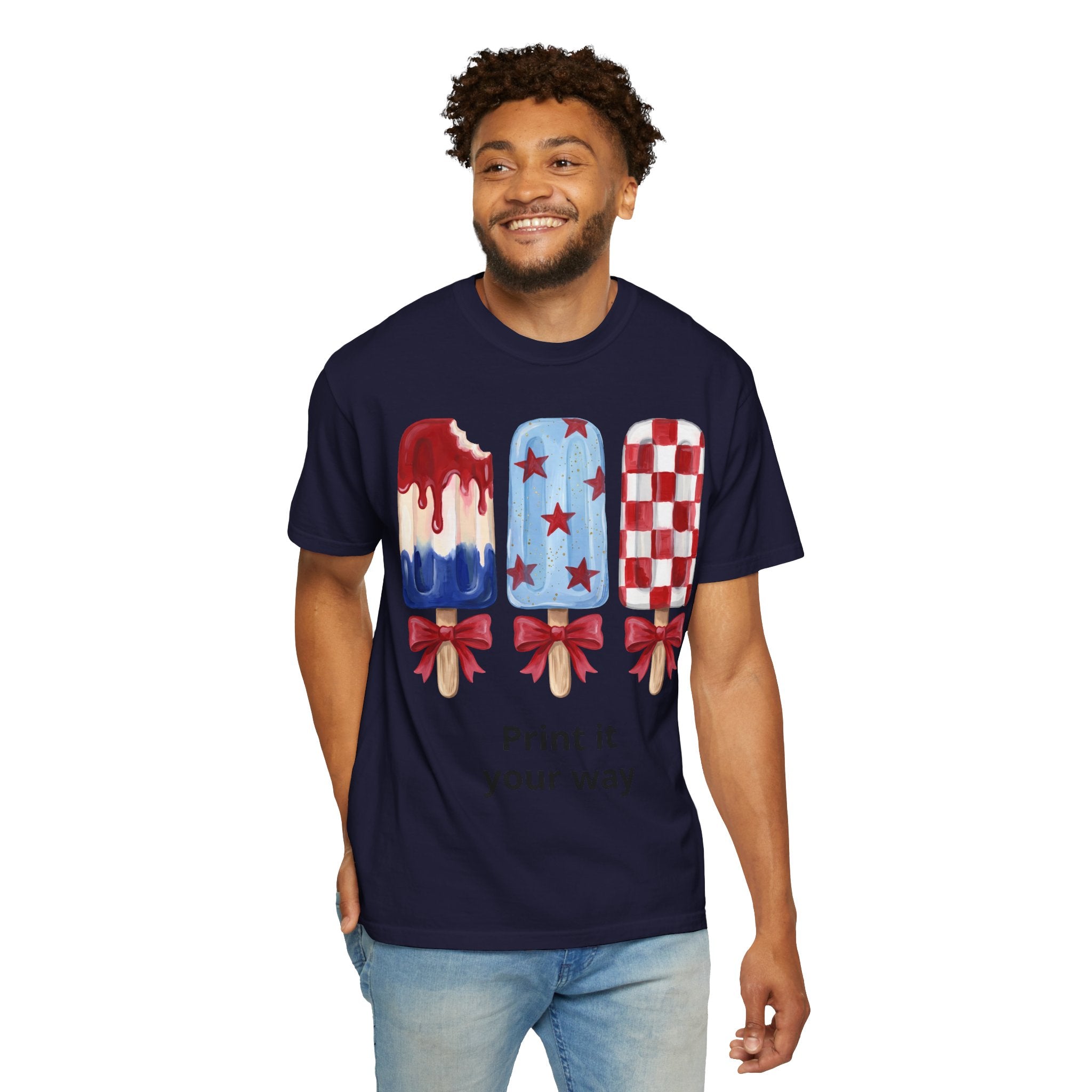 Patriotic Popsicle T-Shirt — Red, White & Blue Fourth of July Tee