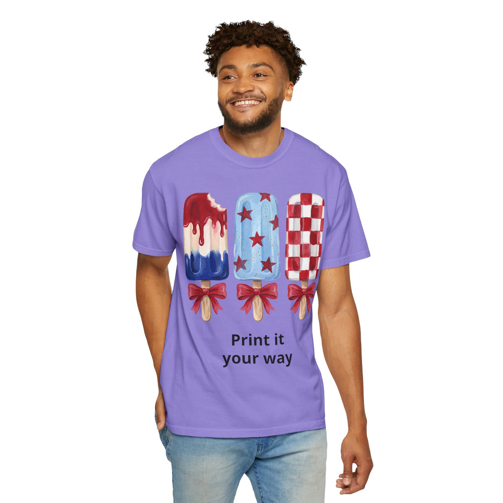 Patriotic Popsicle T-Shirt — Red, White & Blue Fourth of July Tee