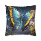 Blue and Yellow Butterfly Decorative Pillow Cover