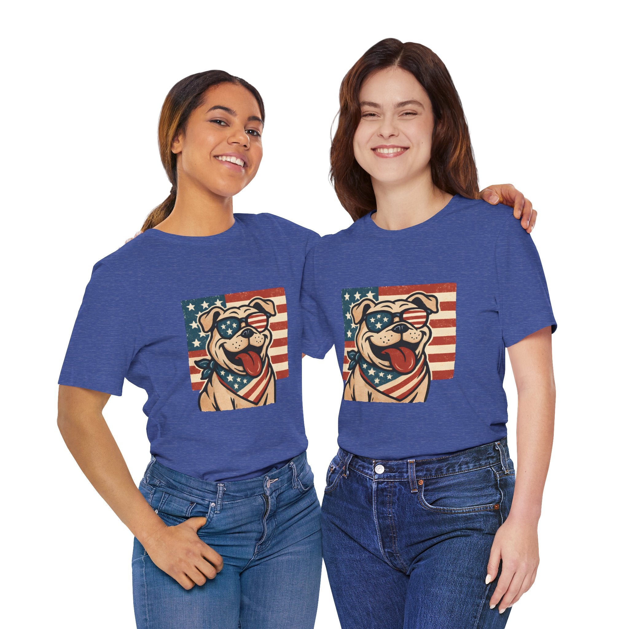Dog's are Patriotic Too (American Flag, Funny 4th of July Shirt)
